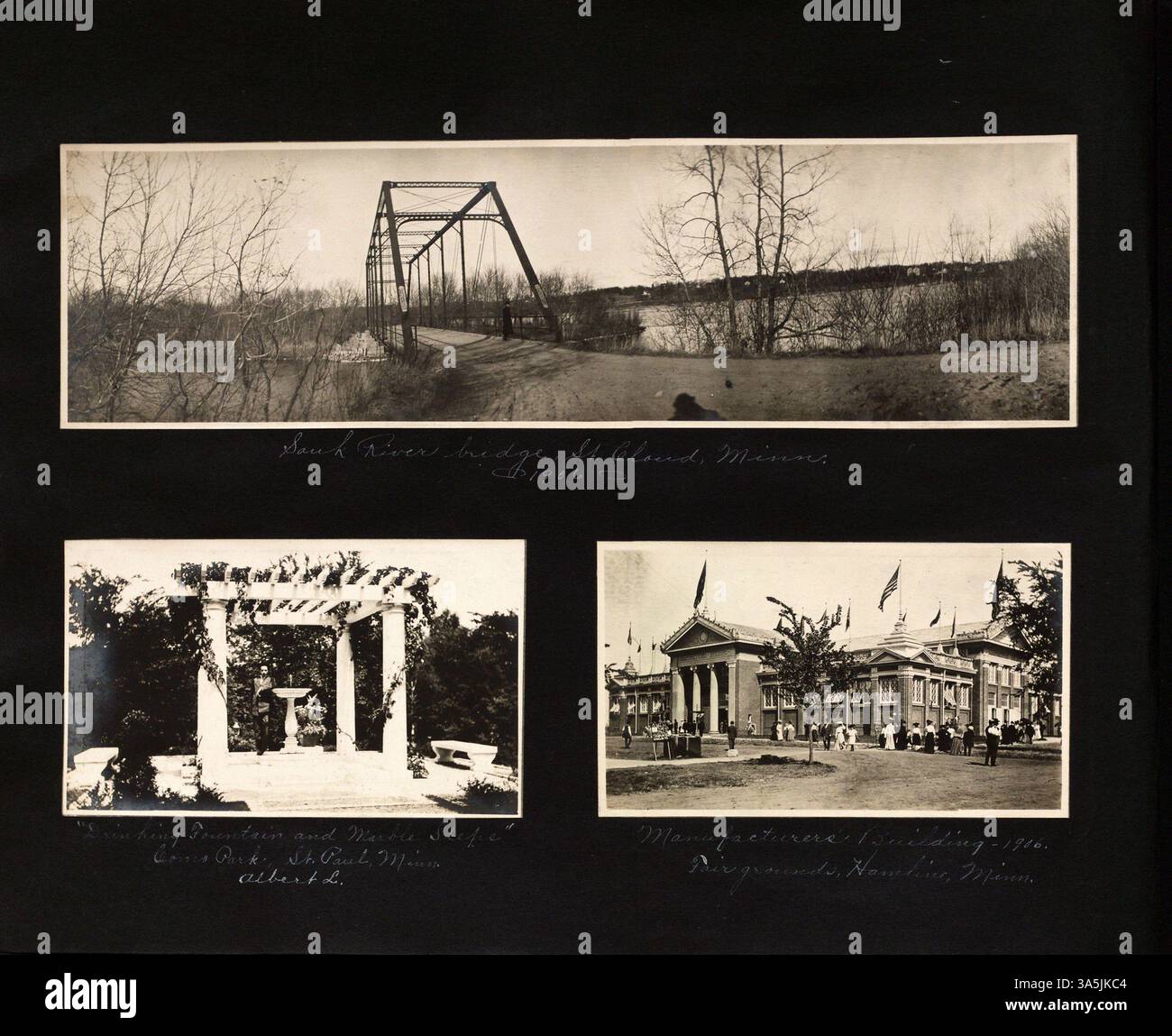 Andrew Lindgren, laureato nello stato di St. Cloud, ha creato un album fotografico con immagini dei primi anni del XX secolo provenienti dai suoi viaggi in Minnesota, città degli Stati Uniti come New York e località internazionali come Panama e Hawaii. Foto Stock