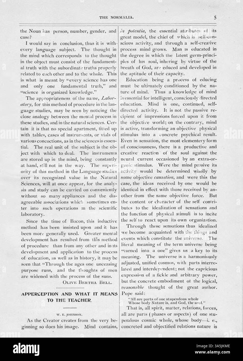 L'edizione di giugno 1894 della Normalia include articoli sulle tecniche educative, incentrati sul metodo di laboratorio per gli studi linguistici. Inoltre, mette in evidenza le notizie degli ex allievi e gli eventi del campus, tra cui la morte di Jerome Allen e il trasferimento di Thomas Gray a Chicago. Foto Stock