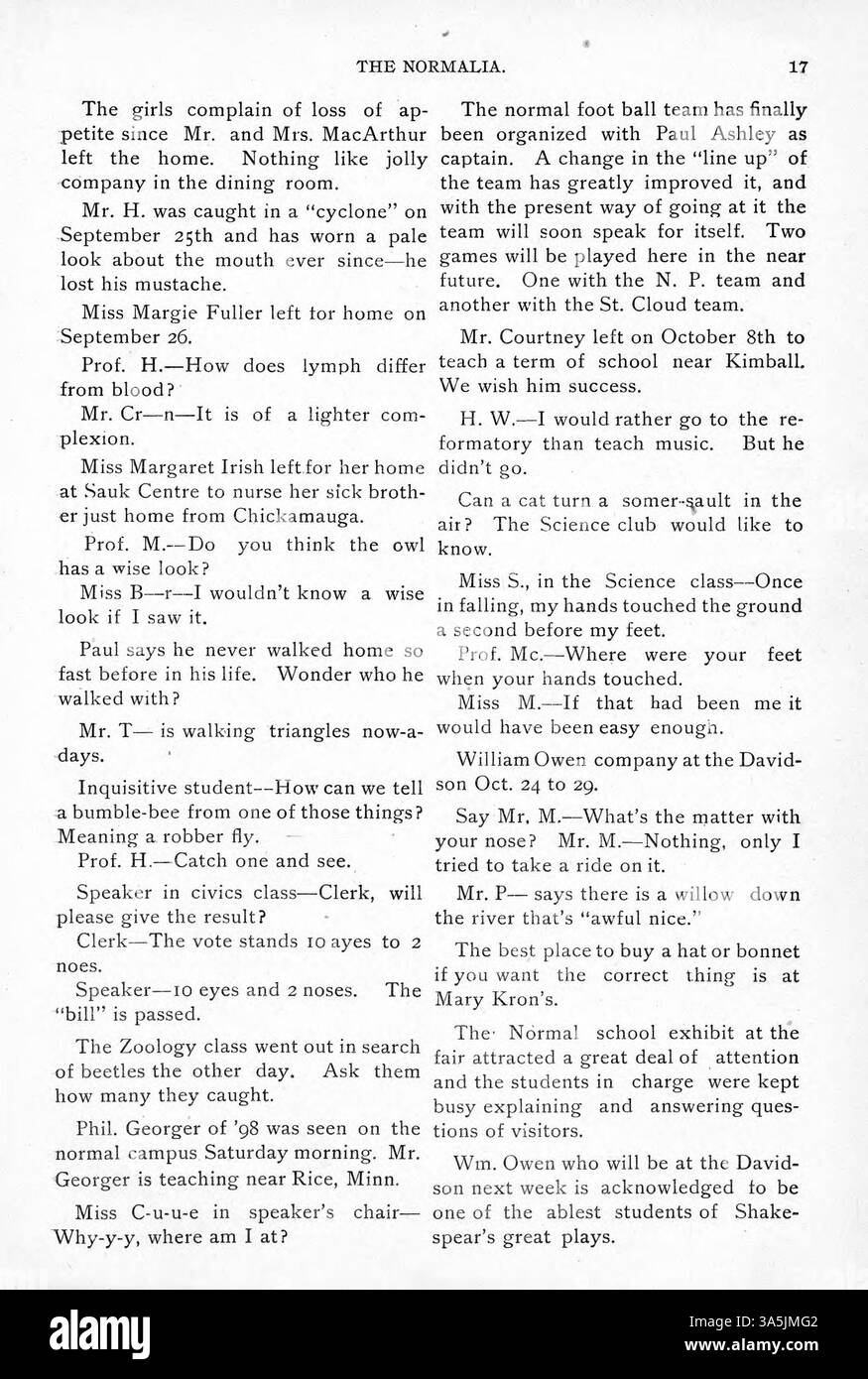 Una pubblicazione della St. Cloud State University con articoli di docenti e studenti. Gli argomenti spaziano dall'abilità motoria allo studio della scienza, coprendo argomenti di educazione pubblica, psicologia, fisiologia e altro ancora. Inoltre, mette in evidenza gli eventi del campus e i risultati conseguiti da ex studenti e studenti. Foto Stock