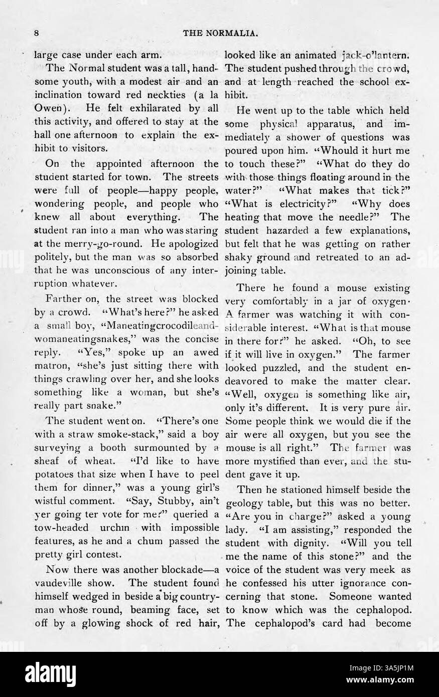 Il numero di novembre 1898 di *The Normalia* include articoli sull'educazione pubblica e la vita studentesca alla St. Cloud State University. Contiene una lettera di George Arness, uno studente del 13th Minnesota Regiment, sulle sue esperienze durante la guerra ispano-americana a Manila. Foto Stock