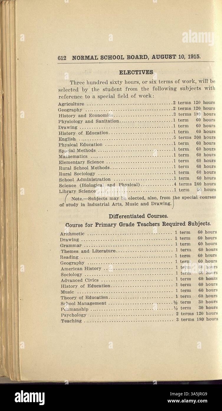 Questa pubblicazione copre il periodo tra il 1903 e il 1924, descrivendo in dettaglio la crescita delle università statali degli insegnanti in Minnesota. Include decisioni amministrative, modifiche al curriculum, assunzione e dimissioni della facoltà e ampliamento del campus di istituzioni come St. Cloud e Mankato State. Foto Stock