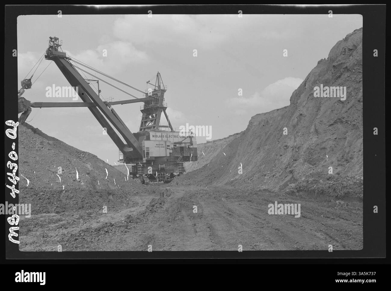 Un'operazione di estrazione di strisce presso le miniere Middle Grove #1 e Rapatee #3 di Midland Electric Coal Corp. A Farmington, Illinois, che illustra le tecniche di estrazione del carbone nella regione. Foto Stock