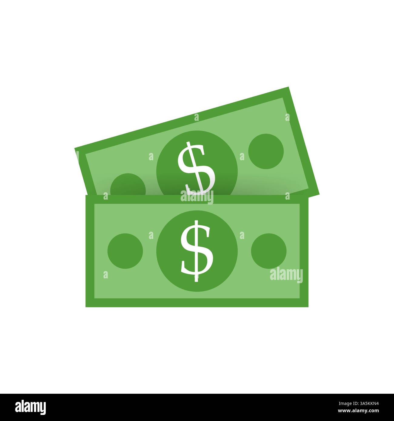 Immagine dell'icona del dollaro su sfondo bianco. Illustrazione vettoriale. Illustrazione Vettoriale