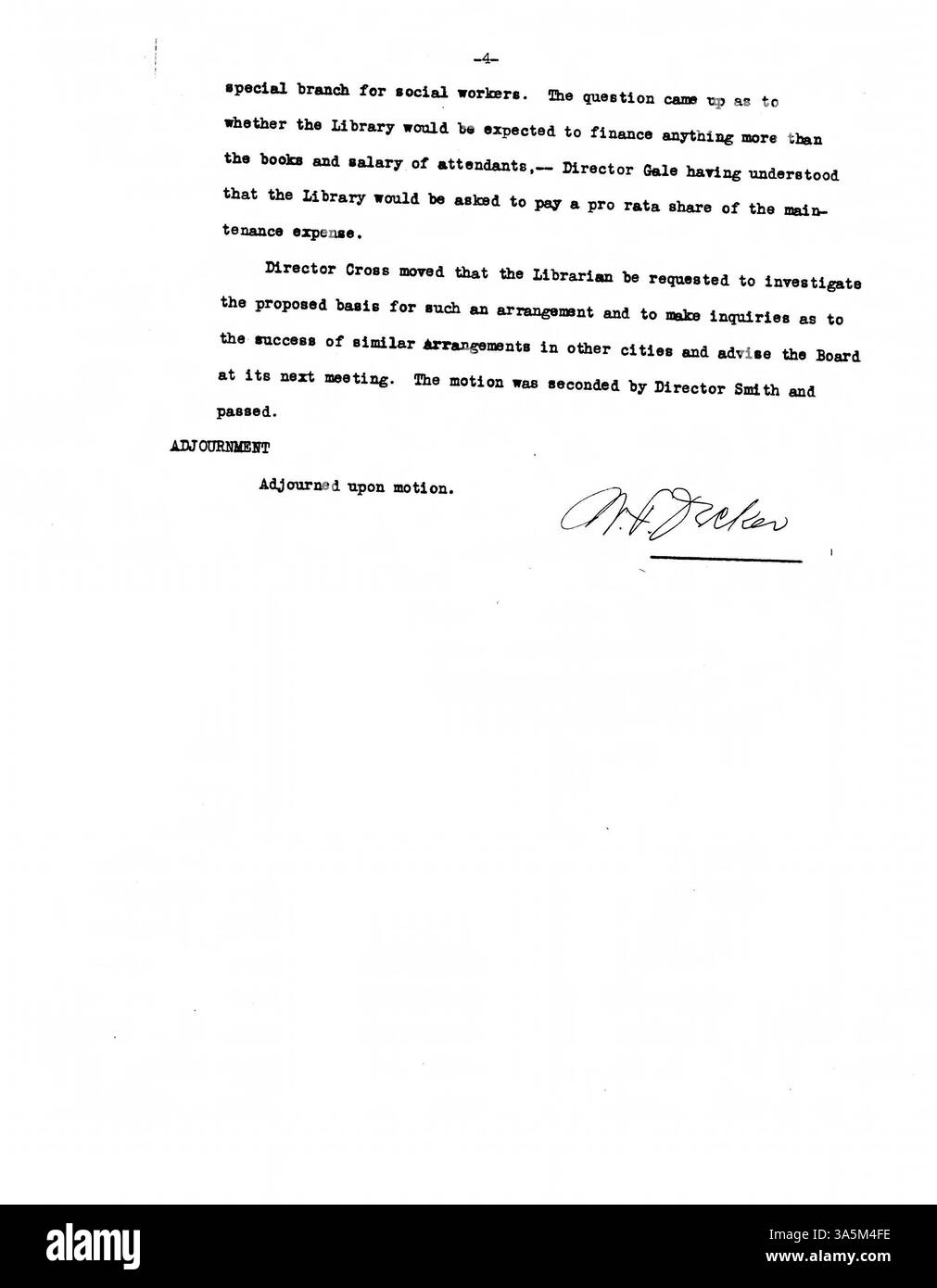 I verbali ufficiali delle riunioni del 1926 del Consiglio di amministrazione della Biblioteca pubblica di Minneapolis, comprese le decisioni sulle operazioni delle biblioteche e l'impegno pubblico. Foto Stock