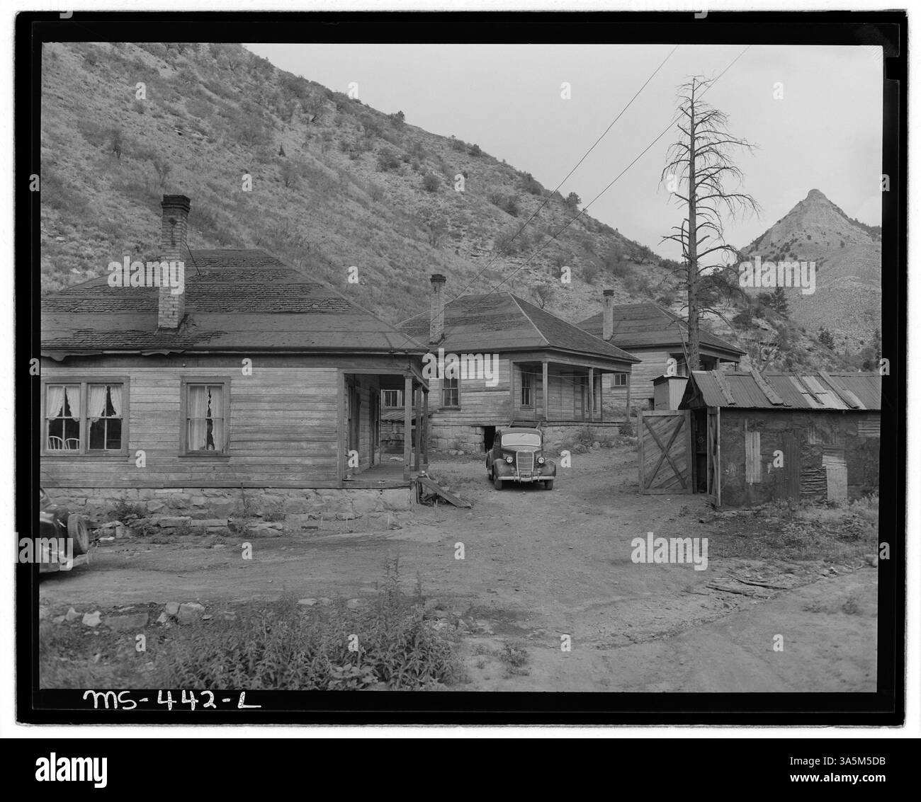 Alcune delle case per i minatori della miniera Rains #2 della Hi Heat Coal Company nella contea di Carbon, Utah, forniscono alloggi nella comunità mineraria. Foto Stock