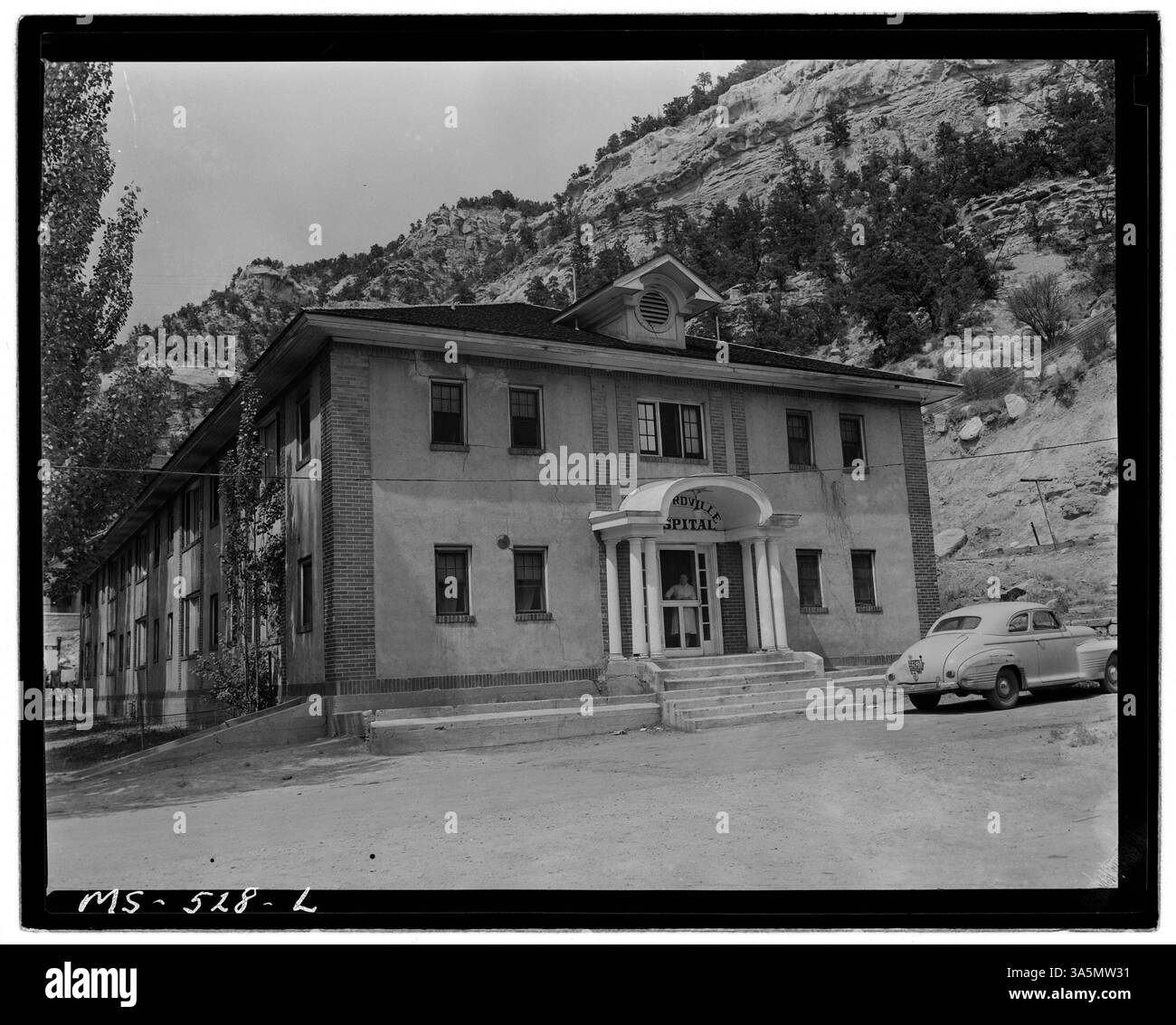 Un ospedale di proprietà dell'azienda situato vicino alla miniera Standard #1 a Standardville, Carbon County, Colorado. Questa struttura fornisce servizi medici ai dipendenti della Standard Coal Company e ad altri operatori della zona. Archivi nazionali, foto storiche. Foto Stock