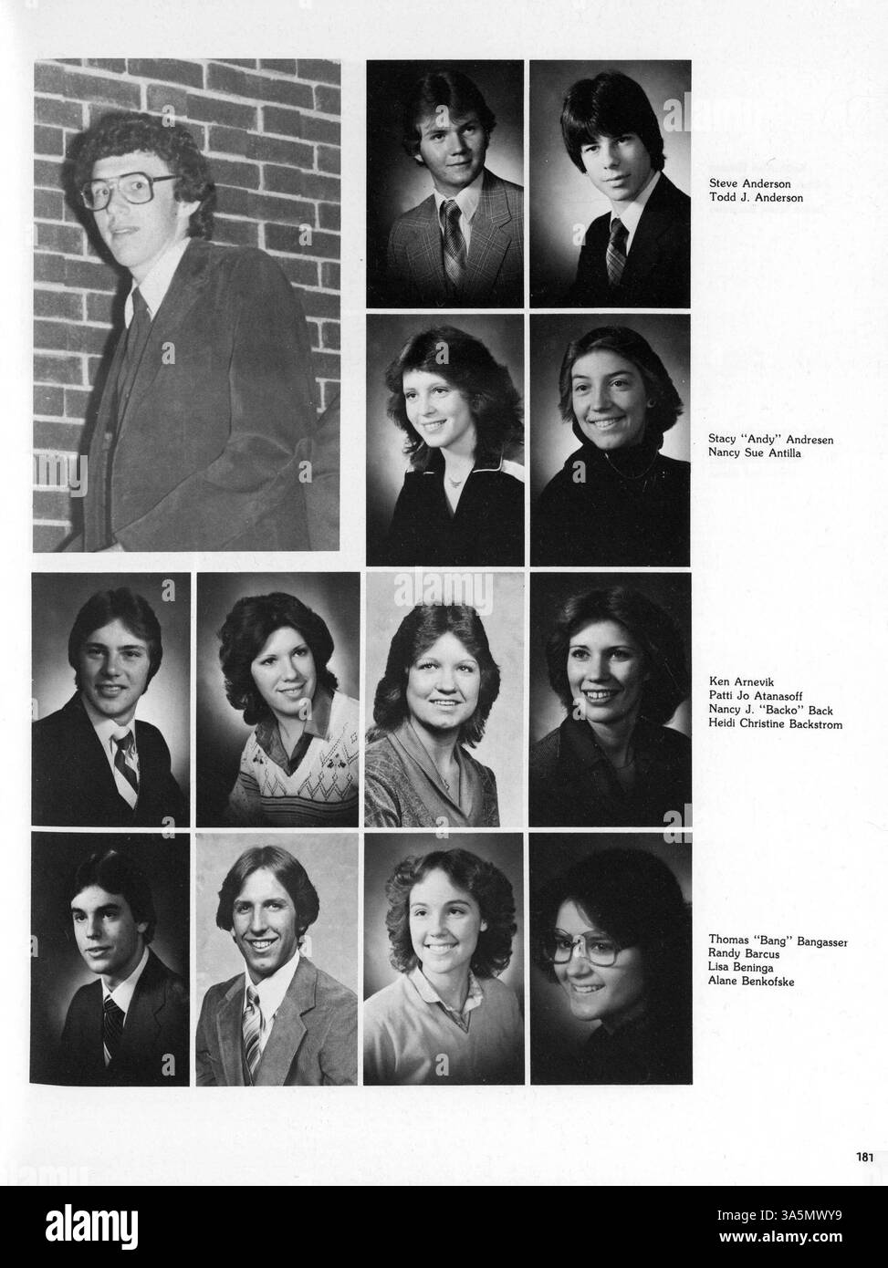 L'annuario del 1980 del Park Center High è un record storico, con ritratti di studenti e insegnanti, sport e club dell'anno scolastico 1979-1980. Foto Stock