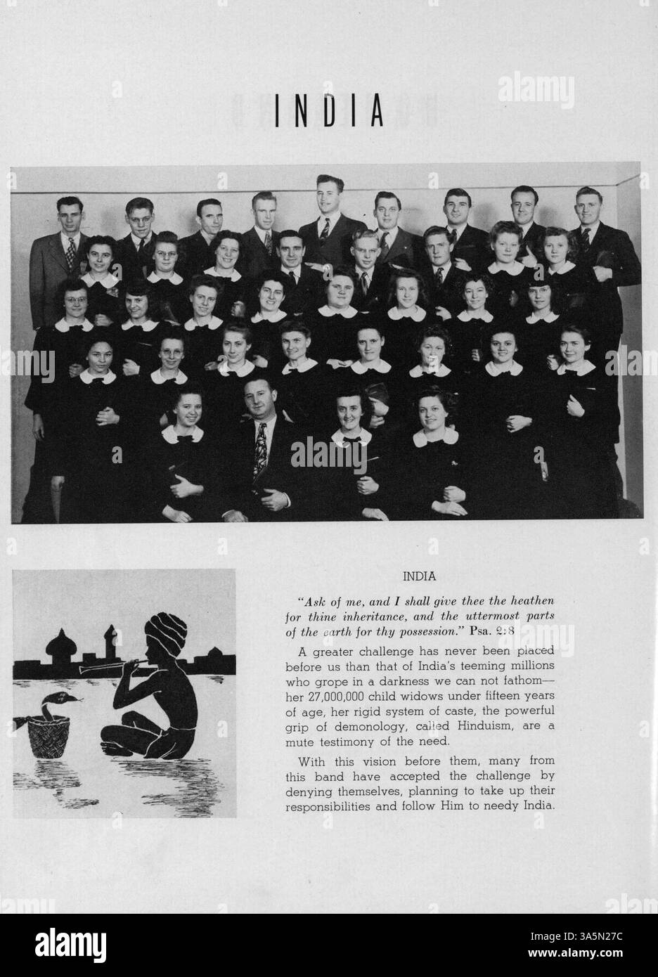 L'annuario del 1947 del North Central Bible Institute documenta eventi accademici, sociali e religiosi chiave che hanno avuto luogo durante l'anno scolastico 1946-1947. Foto Stock