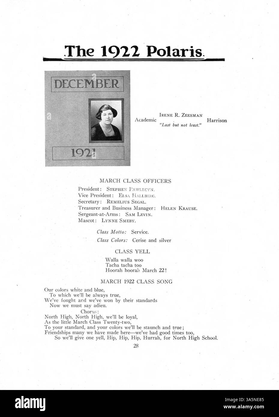 L'annuario 1921-1922 "Polaris" della North High School include studenti, insegnanti, club, atletica leggera ed eventi, con particolare attenzione al ruolo degli afroamericani nella storia della scuola a Minneapolis. Foto Stock