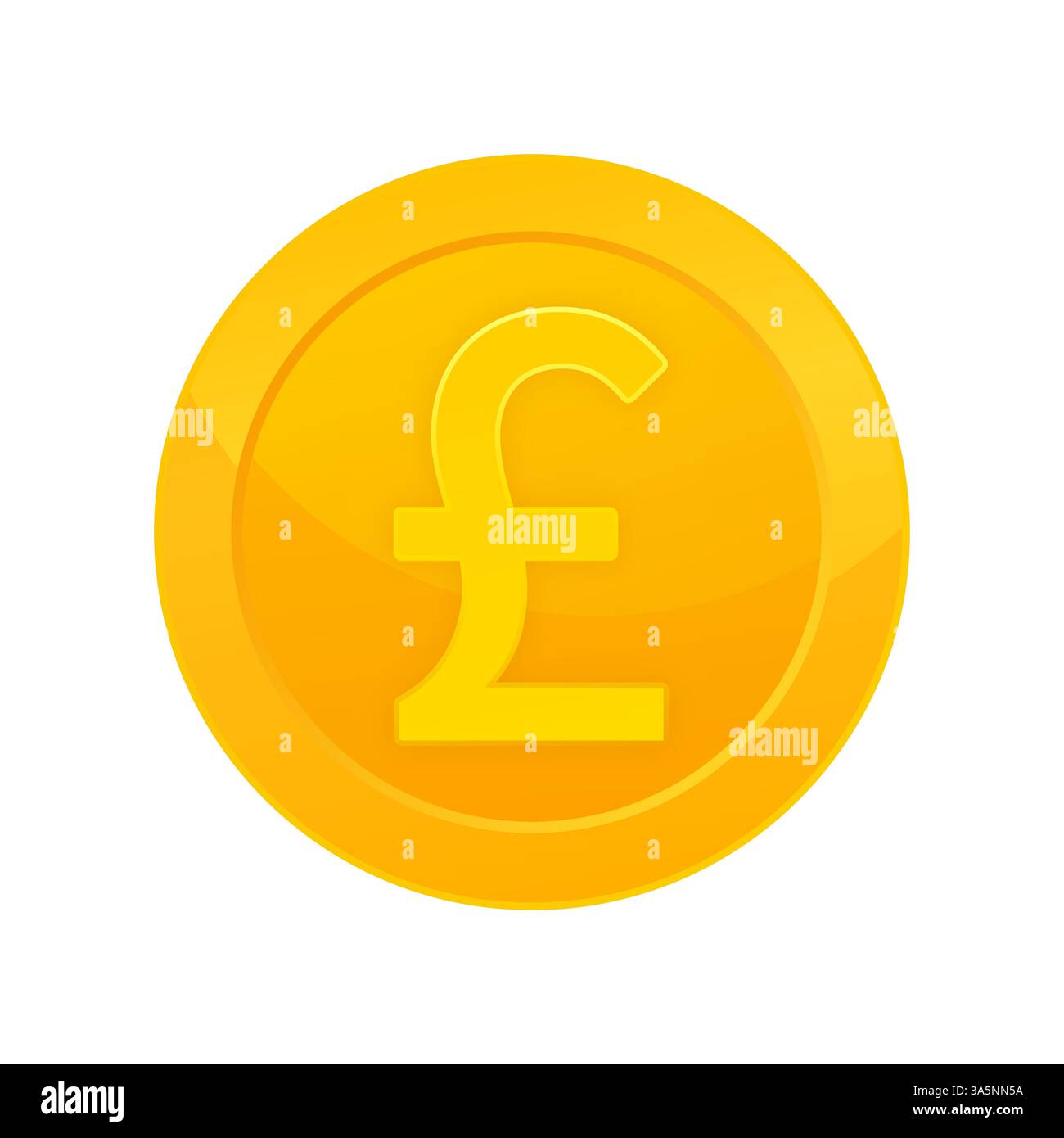 Moneta da sterlina d'oro su sfondo oro. Illustrazione della linea vettoriale. Valuta Illustrazione Vettoriale
