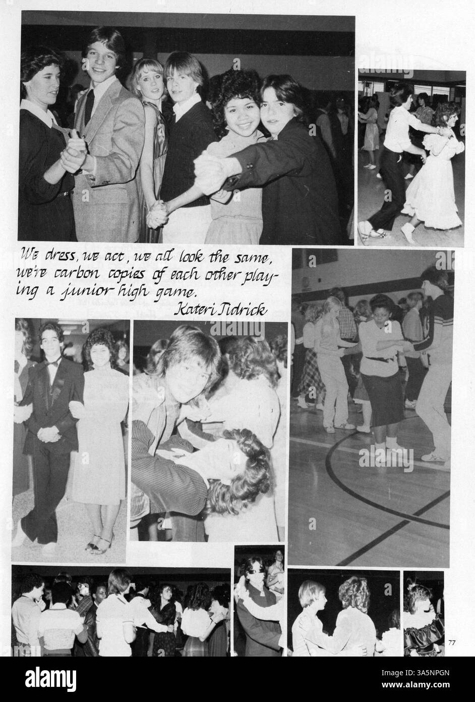 Questo annuario di North View Jr. High cattura l'essenza della vita studentesca, del coinvolgimento degli insegnanti e dei vari club e atletica leggera che hanno fatto parte dell'anno scolastico 1982-1983. Funge da registro storico degli eventi e delle attività dell’anno. Foto Stock