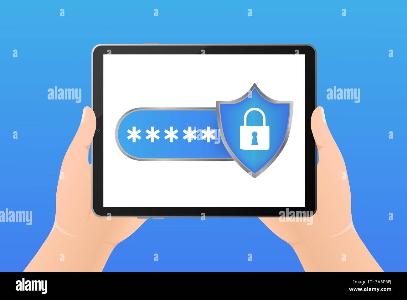 Password sicura. Illustrazione vettoriale, piatta. Illustrazione vettoriale isometrica. Dati sicuri. Icona per la progettazione di app mobili. Illustrazione Vettoriale