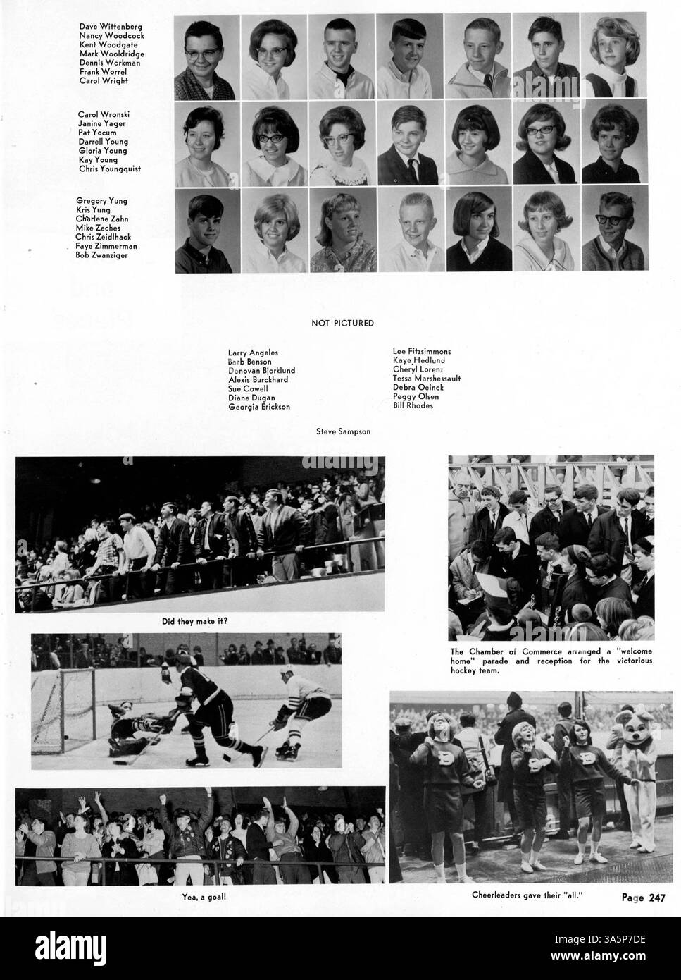 Questo annuario del 1965 della Bloomington High School riflette i risultati accademici, atletici ed extracurriculari dell'anno scolastico, evidenziando il coinvolgimento di studenti e insegnanti. Foto Stock