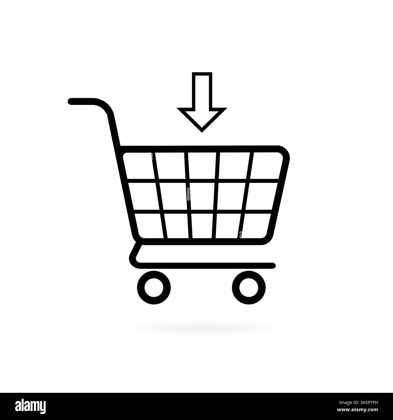 Icona del carrello, design eccellente per qualsiasi scopo. Transazione online. Modello del sito Web. Illustrazione vettoriale piatta, art. Sfondo bianco. Illustrazione Vettoriale