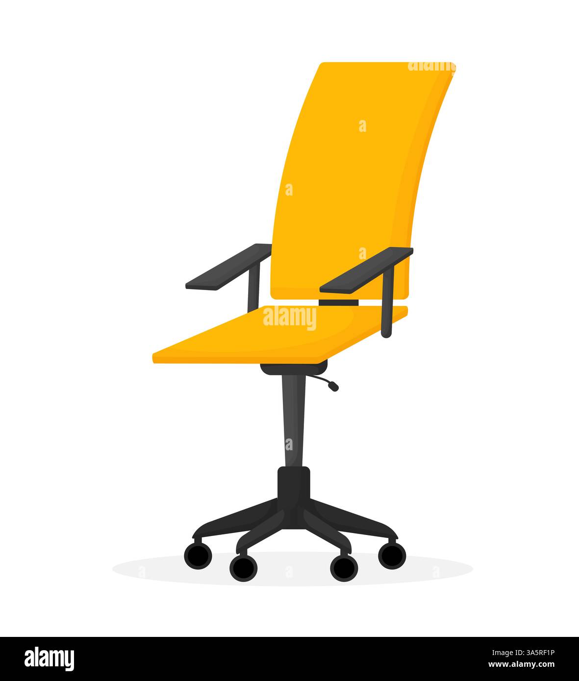Sedia da ufficio piatta. Design moderno e piatto. Set di illustrazioni vettoriali per mobili. Vettore isolato. Illustrazione Vettoriale