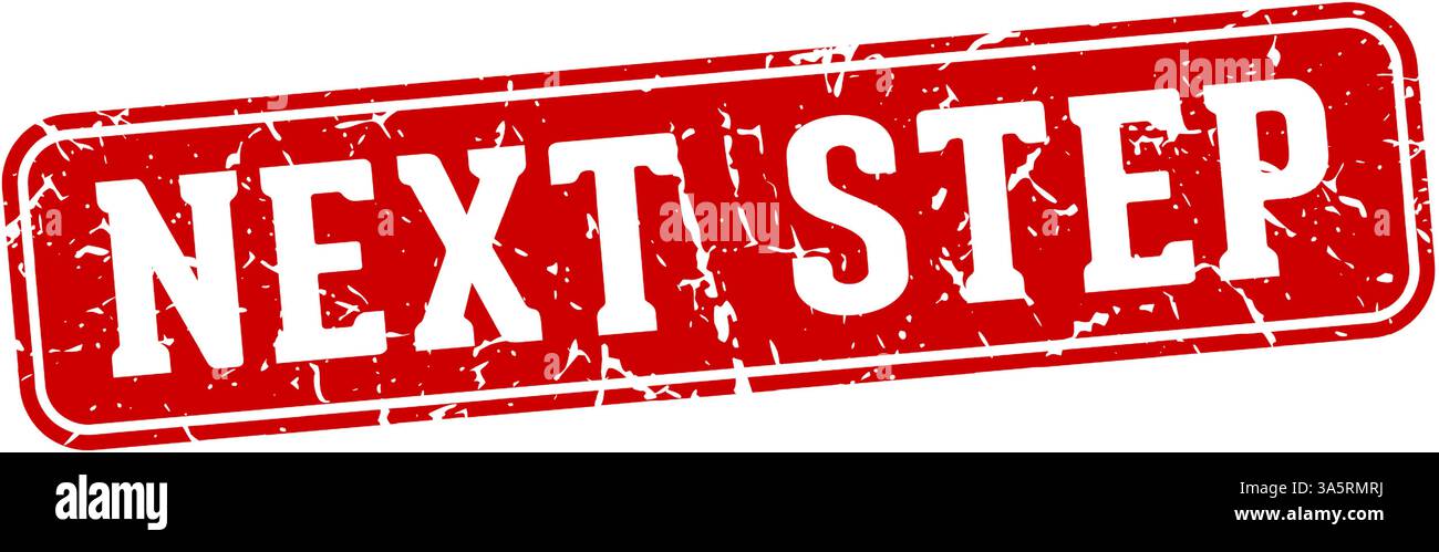 timbro passo successivo. passaggio successivo segno rettangolare isolato su sfondo trasparente Illustrazione Vettoriale