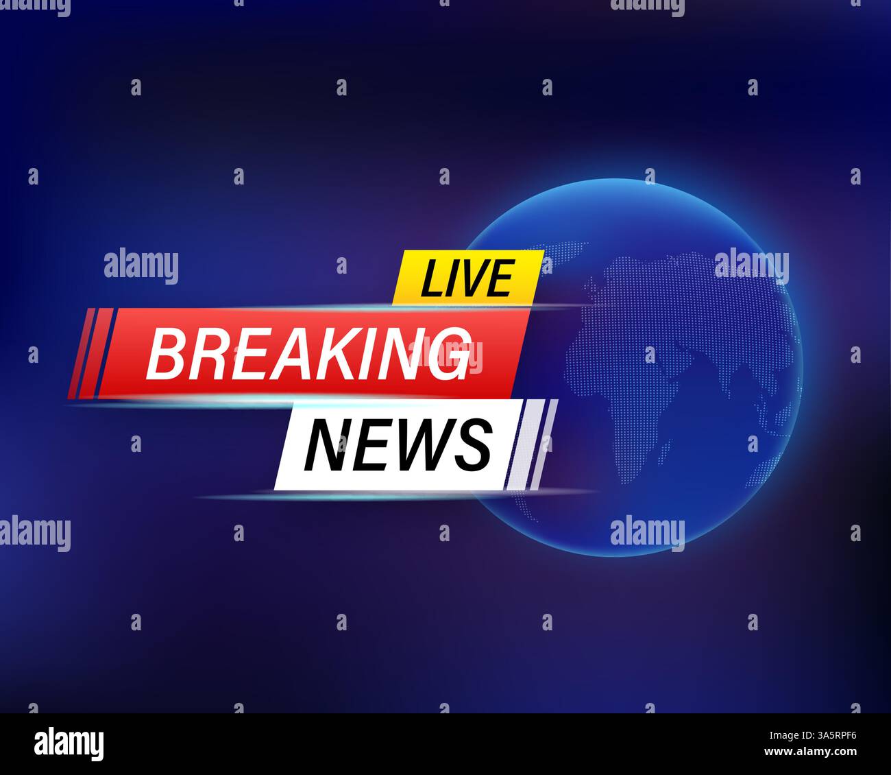 Ultime notizie blu su sfondo blu scuro. Illustrazione, vettore. Concetto di notizie Illustrazione Vettoriale