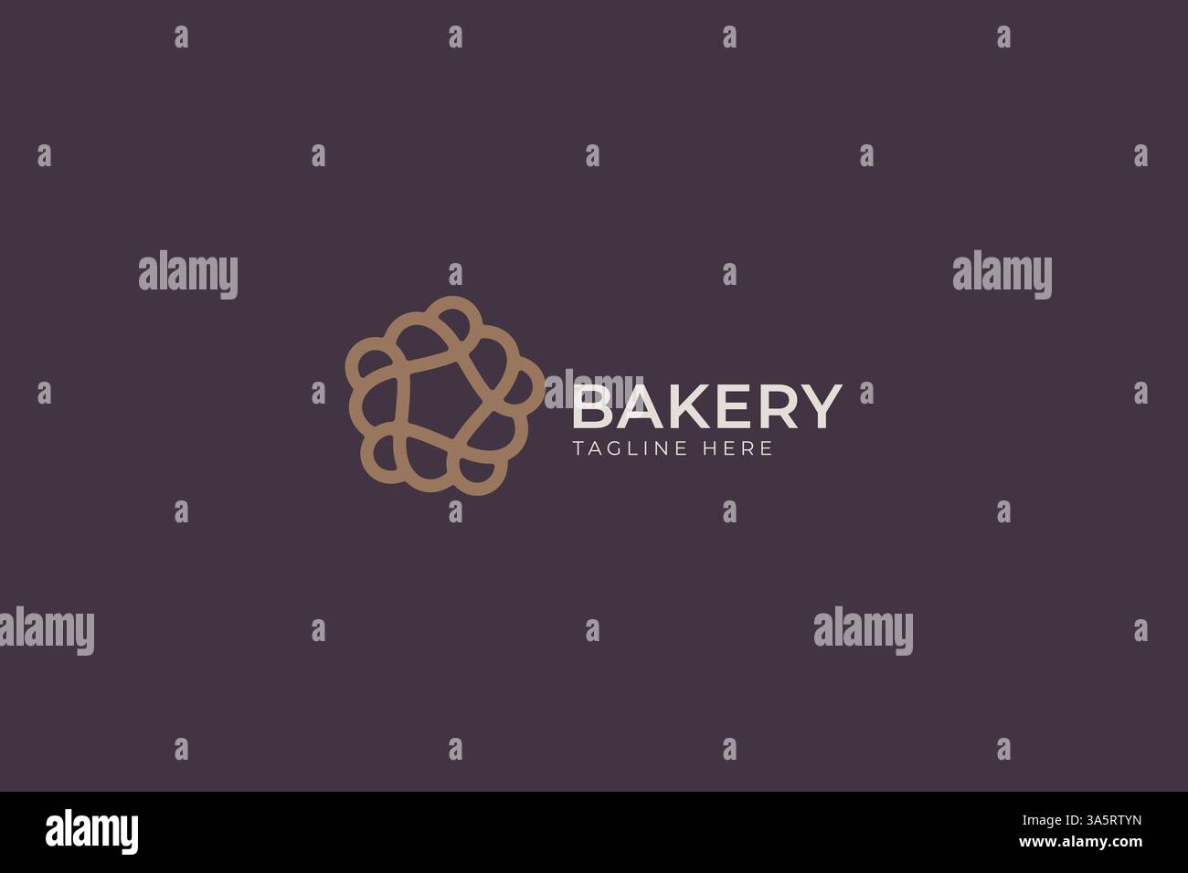 Logo Bakery Bread Store identità del marchio semplice concetto minimalista Illustrazione Vettoriale