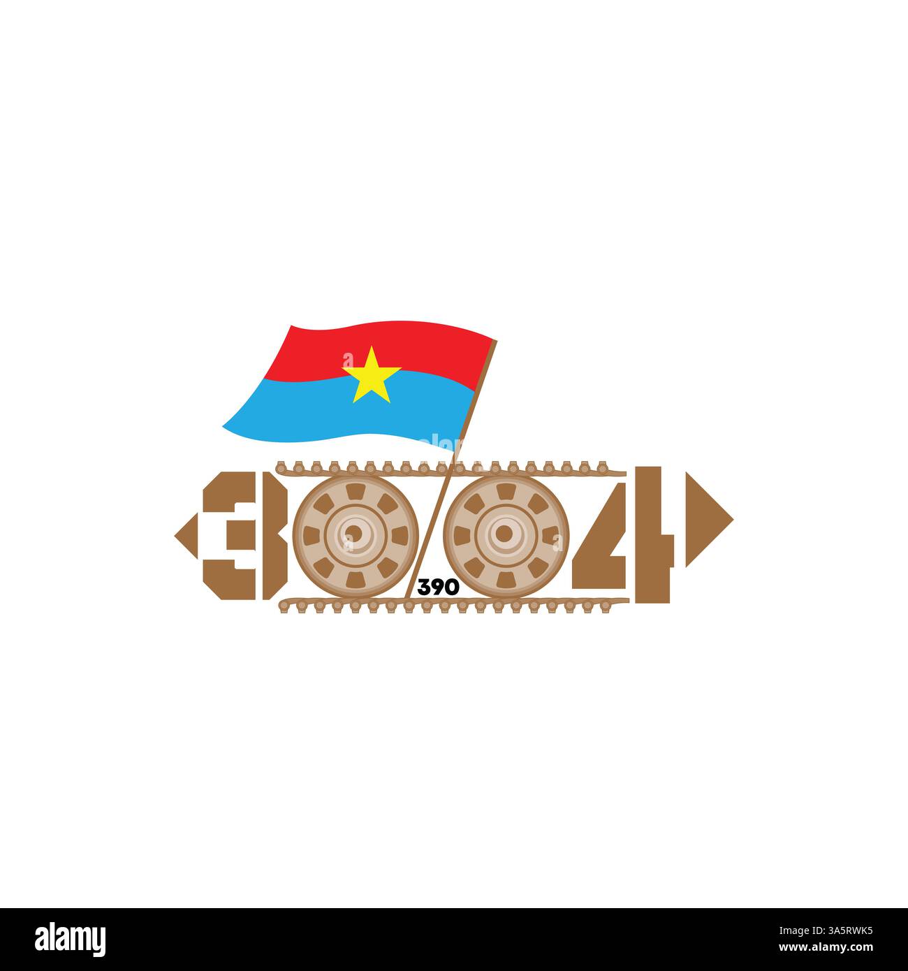 il giorno della liberazione del vietnam del sud aprile 30 1975 Illustrazione Vettoriale