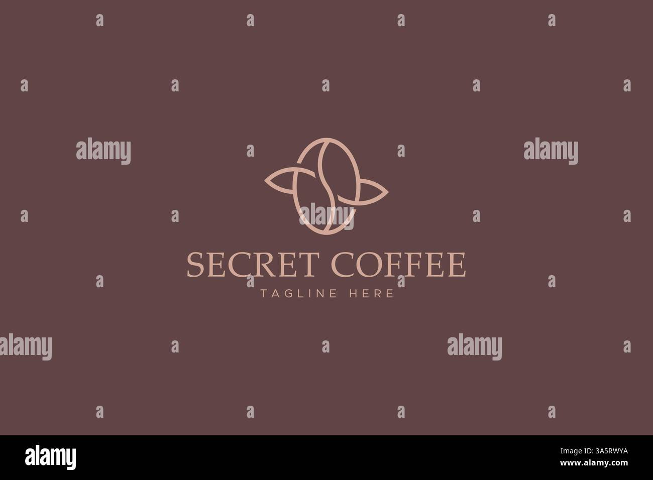 Secret Coffee Logo Bean arabica e Roast Aromatic Concept Cafe Shop Brand Identity Illustrazione Vettoriale
