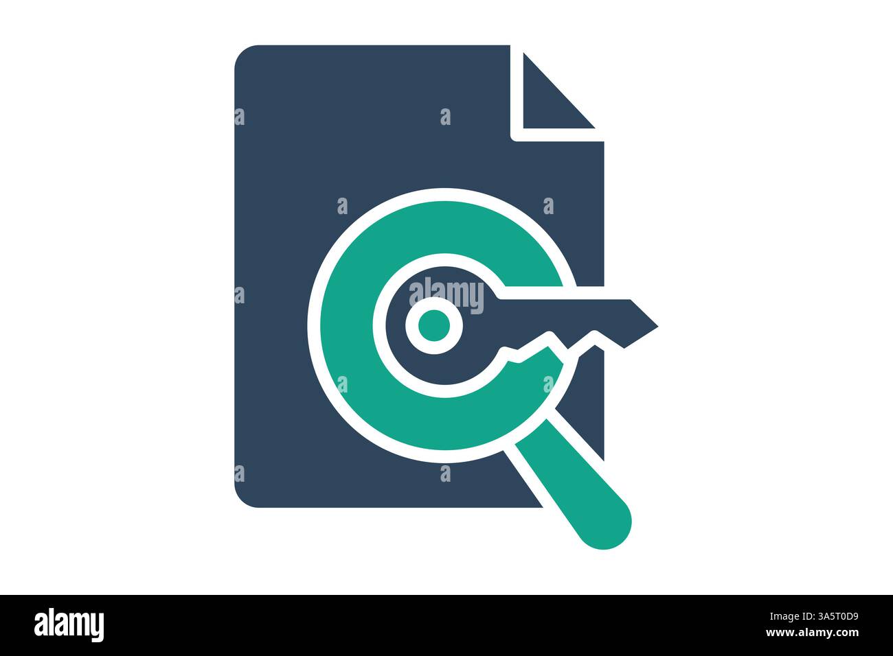 Icona parola chiave. stile icona a tinta unita. icona relativa al marketing digitale. illustrazione vettoriale degli elementi aziendali Illustrazione Vettoriale