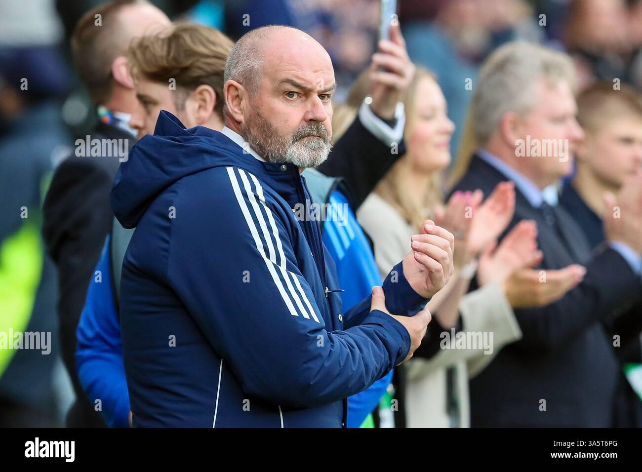 Steve Clarke, allenatore della nazionale di calcio scozzese. Foto Stock