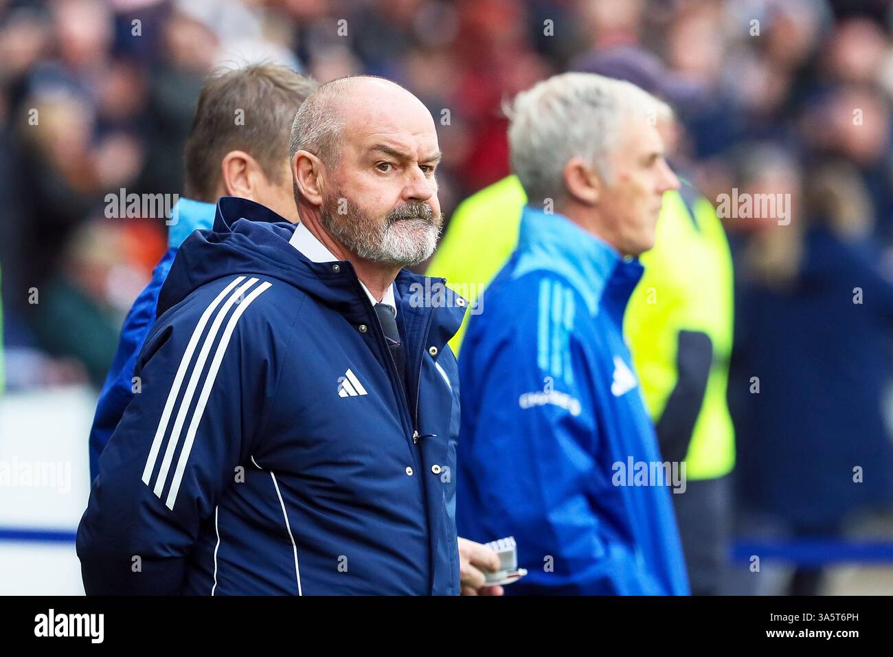 Steve Clarke, allenatore della nazionale di calcio scozzese. Foto Stock