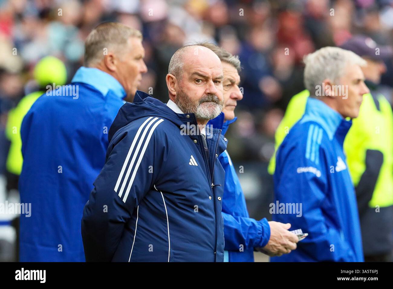 Steve Clarke, allenatore della nazionale di calcio scozzese. Foto Stock