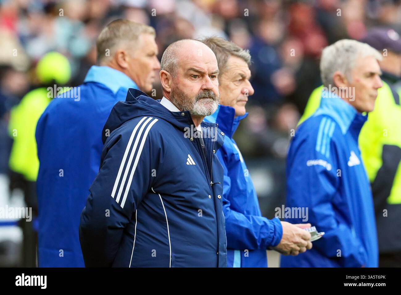 Steve Clarke, allenatore della nazionale di calcio scozzese. Foto Stock