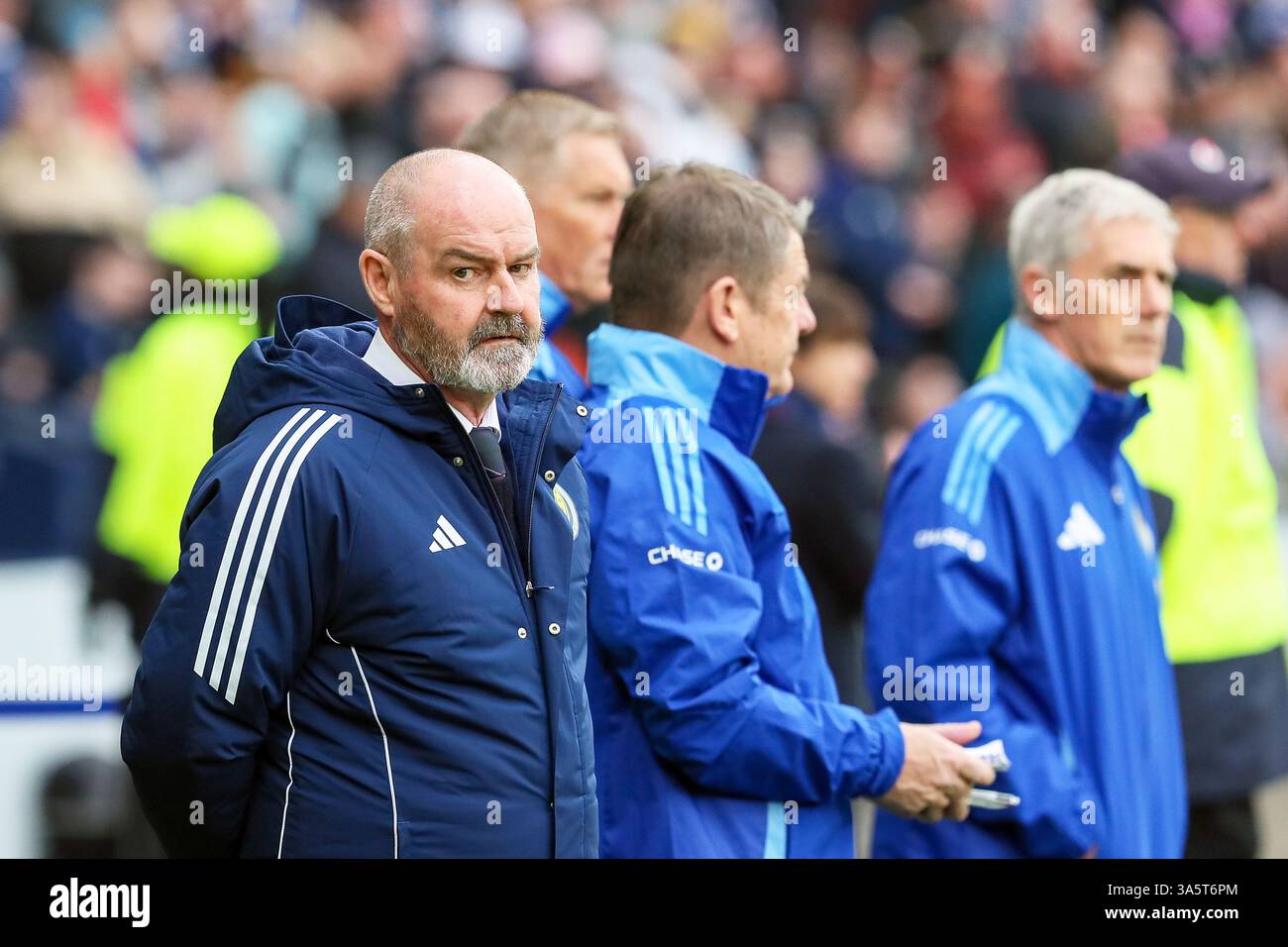 Steve Clarke, allenatore della nazionale di calcio scozzese. Foto Stock