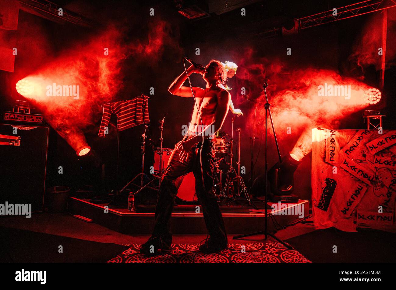 13 marzo 2025 - Austin, Texas: I Black Fondu si esibiscono all'ambasciata di musica britannica durante SXSW 2025. Foto Stock