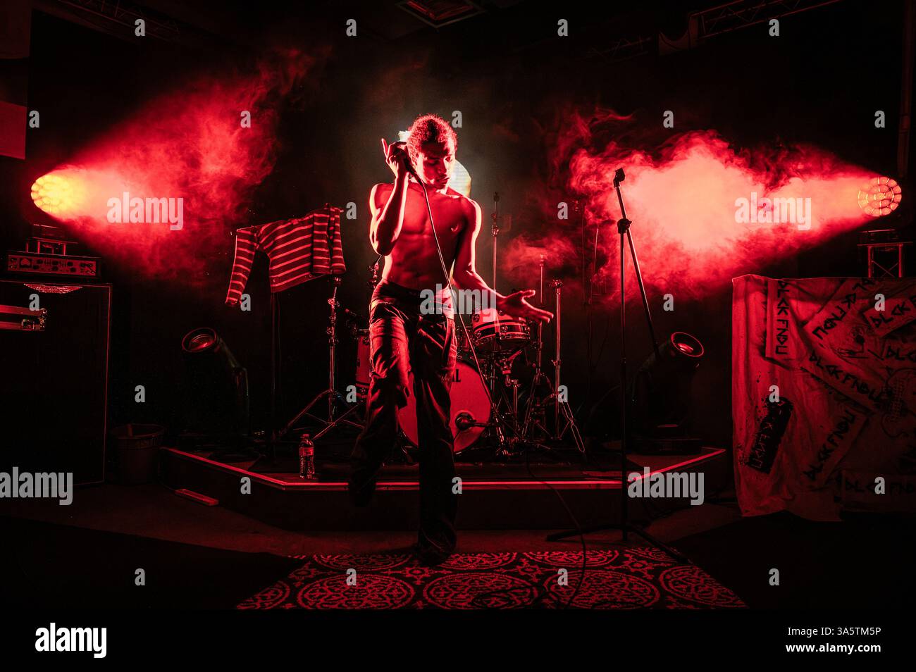 13 marzo 2025 - Austin, Texas: I Black Fondu si esibiscono all'ambasciata di musica britannica durante SXSW 2025. Foto Stock