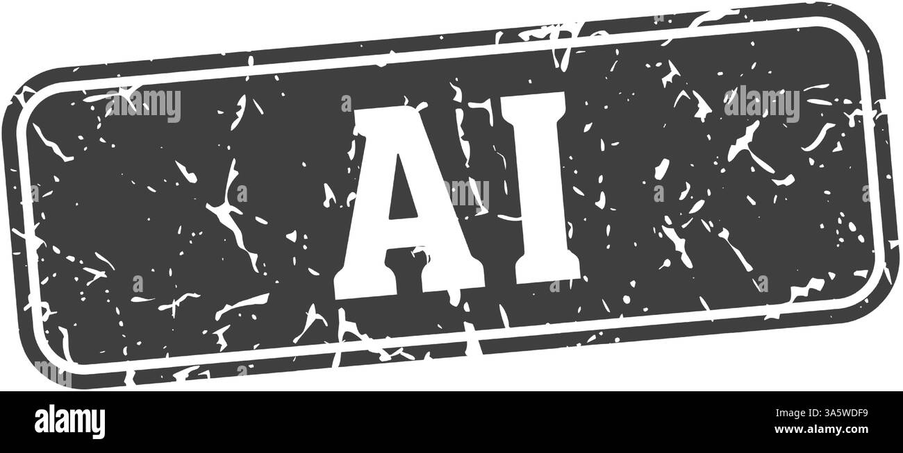 francobollo ai. segno rettangolare ai isolato su sfondo trasparente Illustrazione Vettoriale