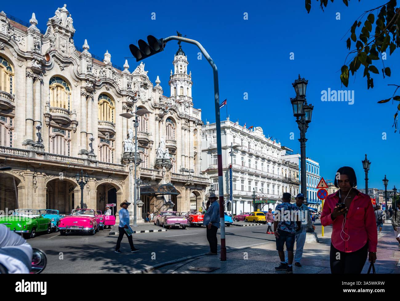 Vicino al Grand Theater o al Gran Teatro de la Habana, al Centro Havana, Cuba. Foto Stock