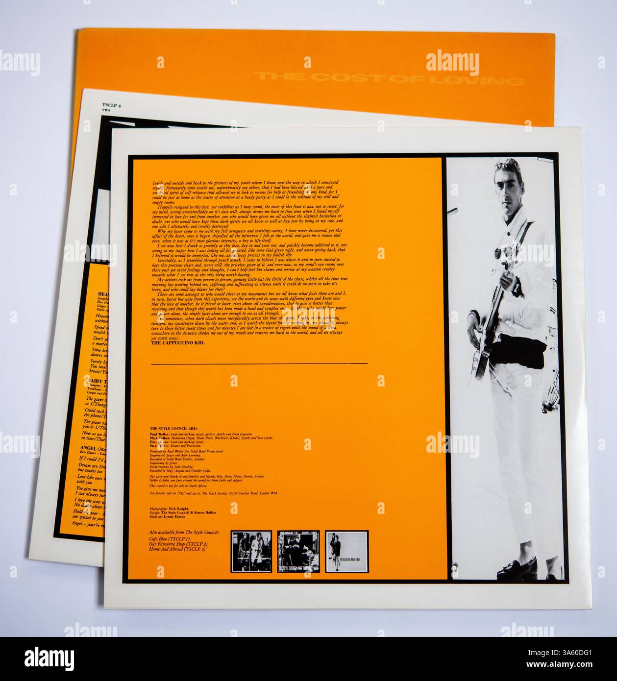 Inner Sleeves e cover di The Cost of Loving, il terzo album in studio del gruppo The Style Council, pubblicato nel 1987 Foto Stock