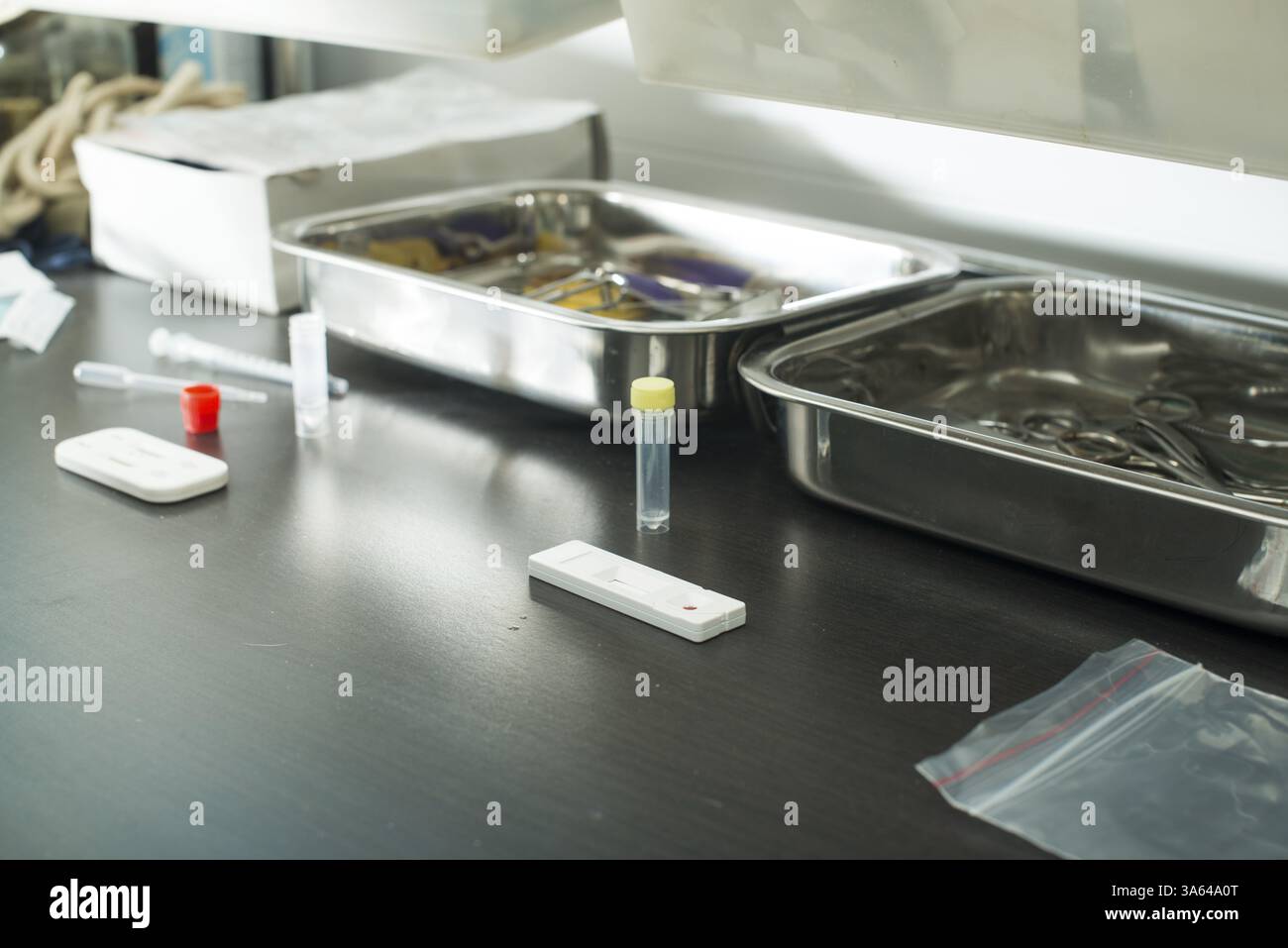 Veterinario test del sangue in laboratorio veterinario Foto Stock