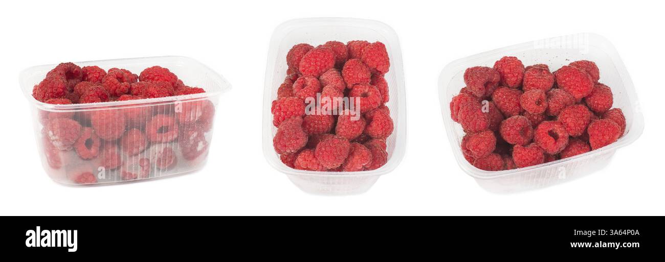 Pranzo Lamponi isolato bianco studio shot Foto Stock