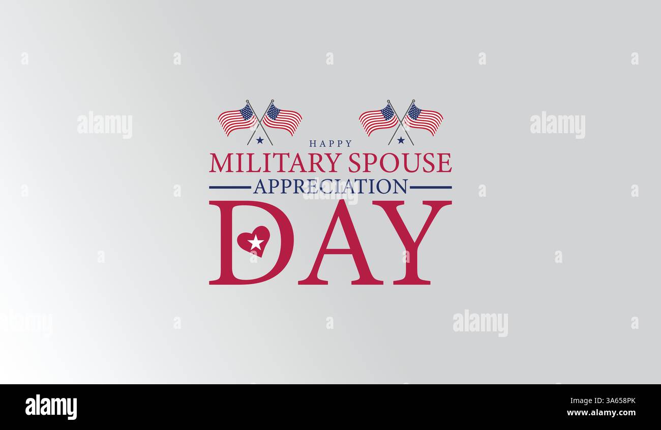 Festeggiamo il giorno dell'apprezzamento del coniuge militare Illustrazione Vettoriale
