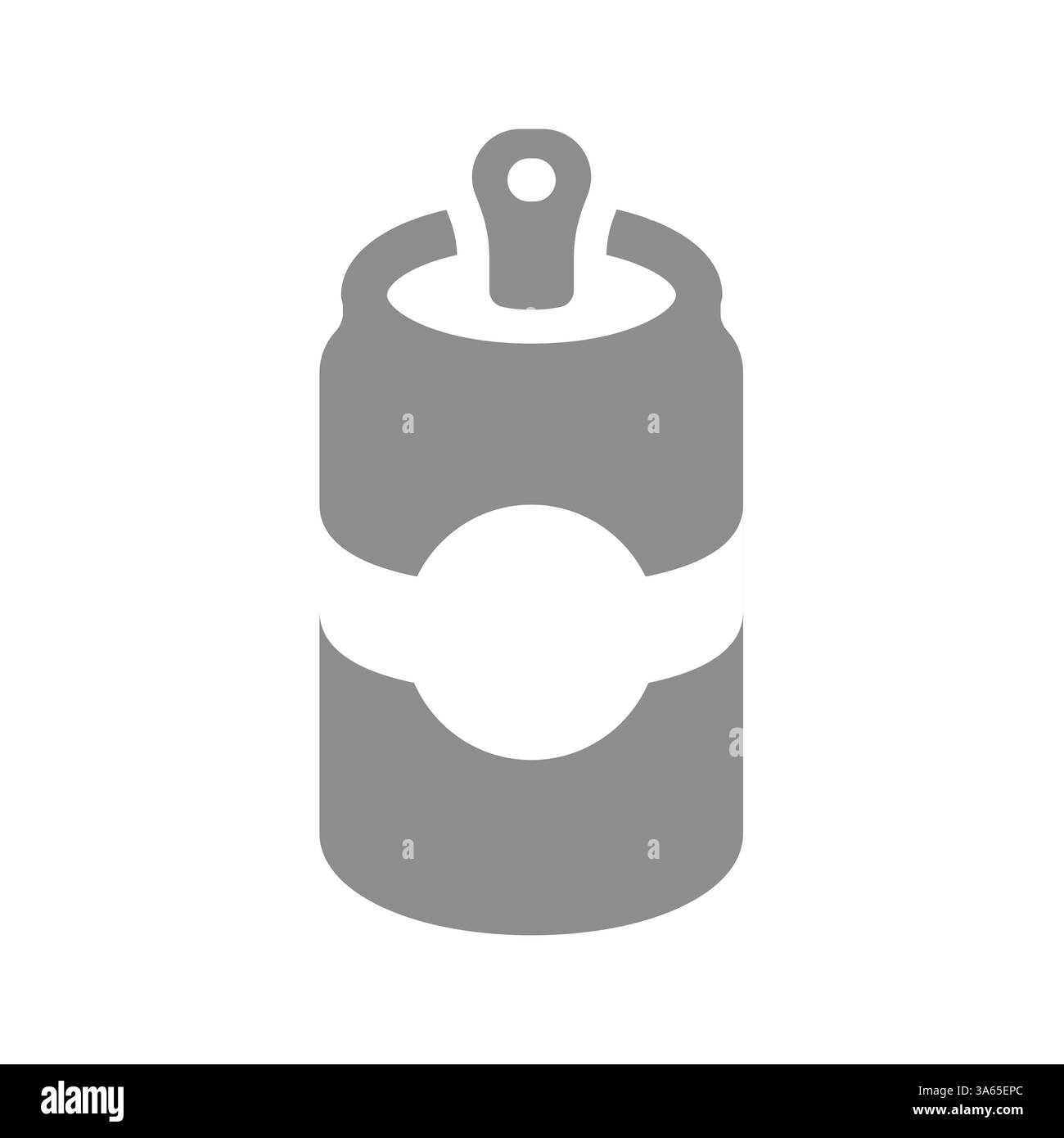 Lattina di bibite gassate con icona etichetta. Bere lattine di metallo o alluminio, energia o vettore di bevande gassate. Illustrazione Vettoriale