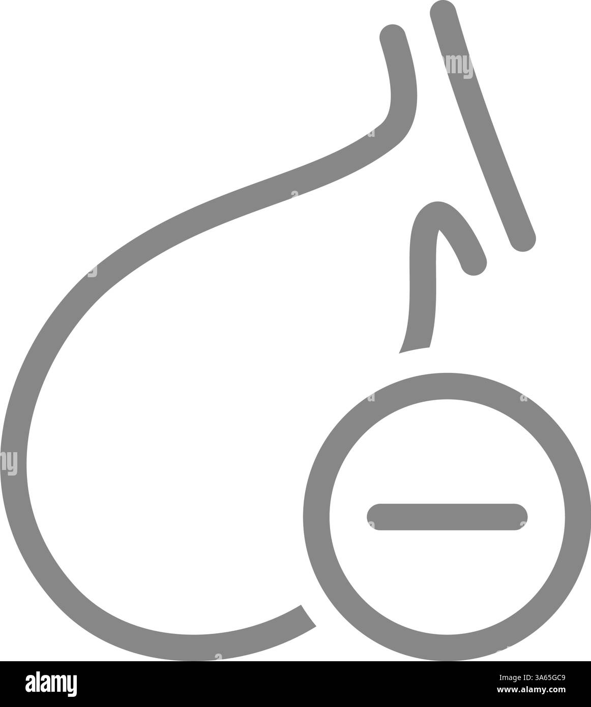 Colecisti con icona con linea meno. Malattia colecisti simbolo. Illustrazione vettoriale Illustrazione Vettoriale