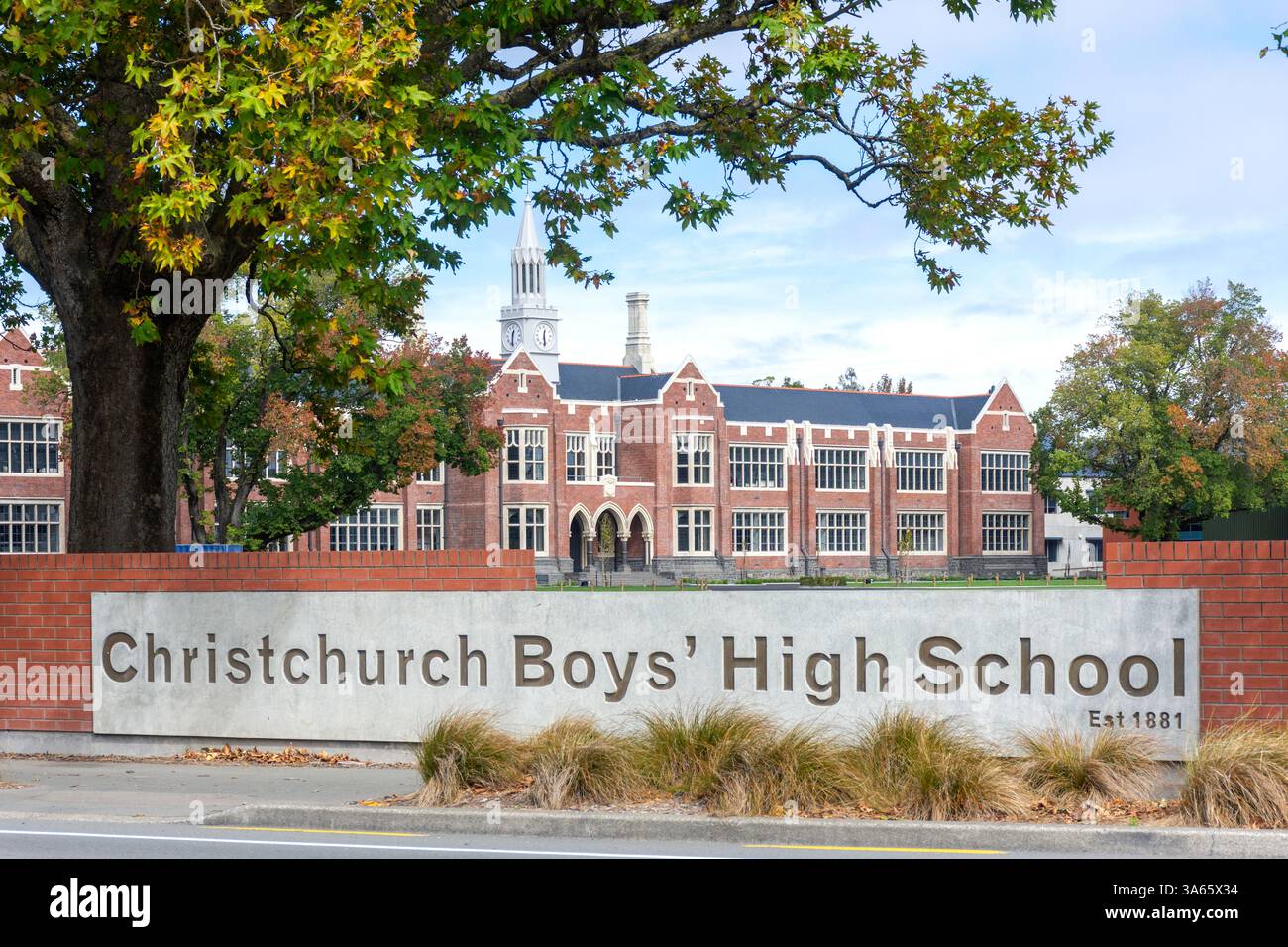 Christchurch Boy's High School, Straven Road, Fendalton, Christchurch (Ōtautahi), Canterbury Region, isola del Sud, nuova Zelanda Foto Stock