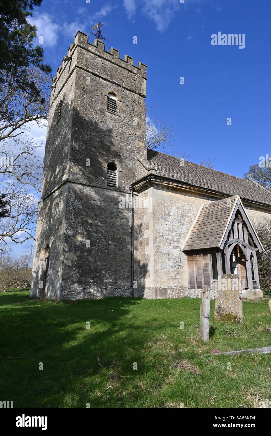 St Giles Church, una chiesa isolata nella frazione di Hampton Gay vicino a Kidlington, Oxfordshire Foto Stock