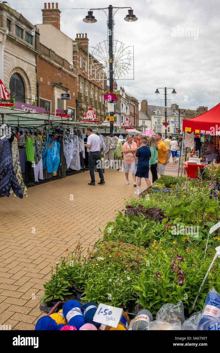 King Street Market a Bridlington, East Yorkshire, Regno Unito Foto Stock