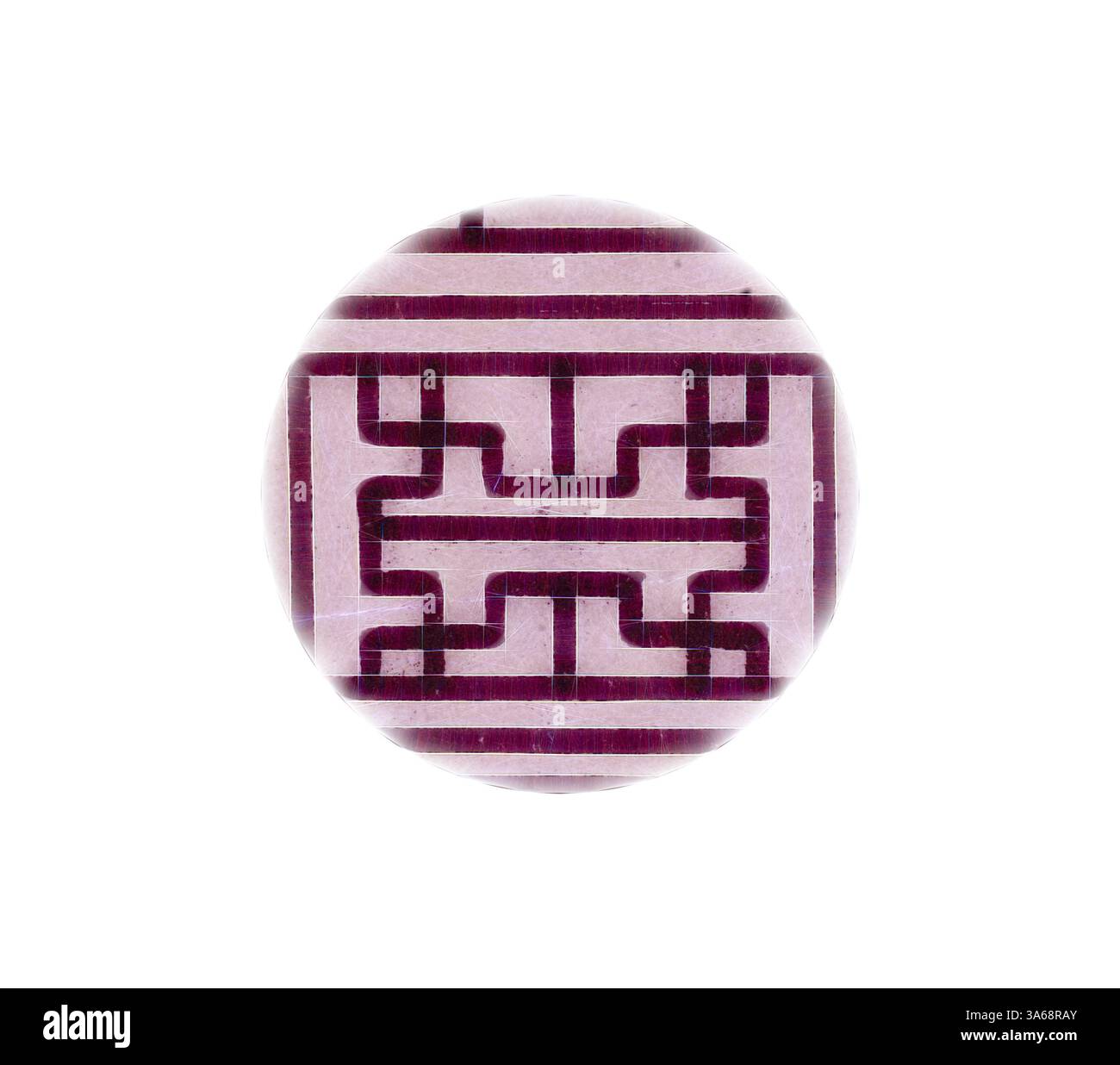 Una gemma dal design complesso con un motivo geometrico in varie tonalità, che crea un contrasto visivo sorprendente. Arte classica con un tocco moderno reinventata da Artotop, trasformata in ornamento cinese Foto Stock