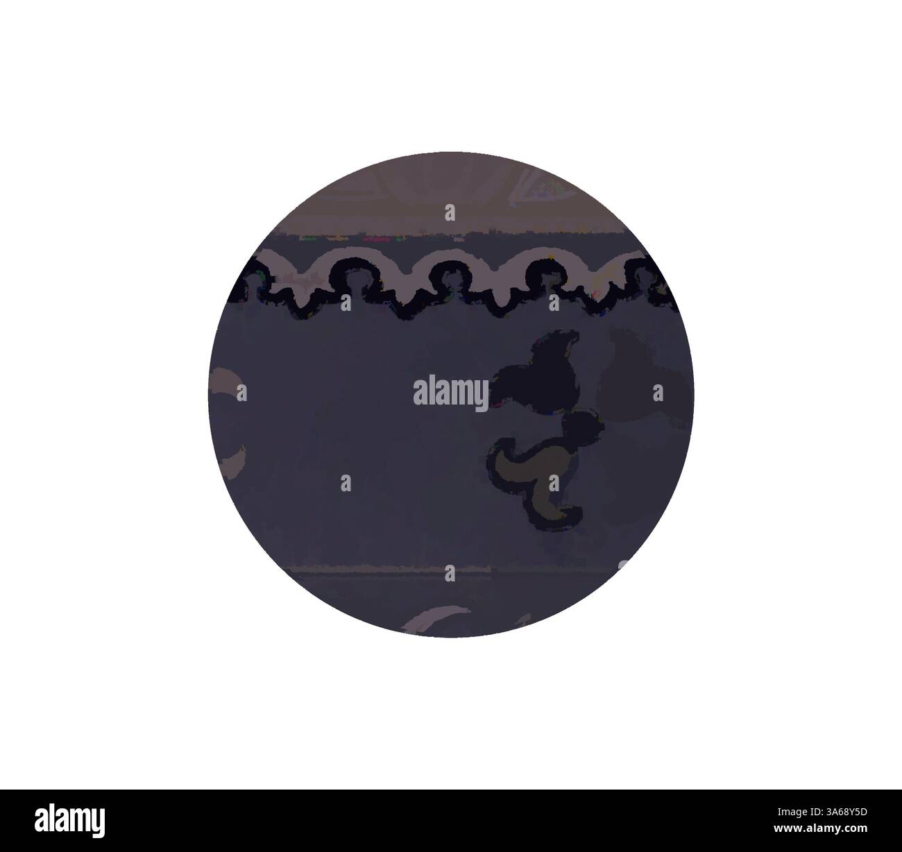 Un motivo circolare decorativo caratterizzato da design e forme intricati, che presenta una miscela di motivi in uno schema di colori tenui. Arte classica con un tocco moderno reinventata da Artotop, trasformata in ornamento rinascimentale Foto Stock