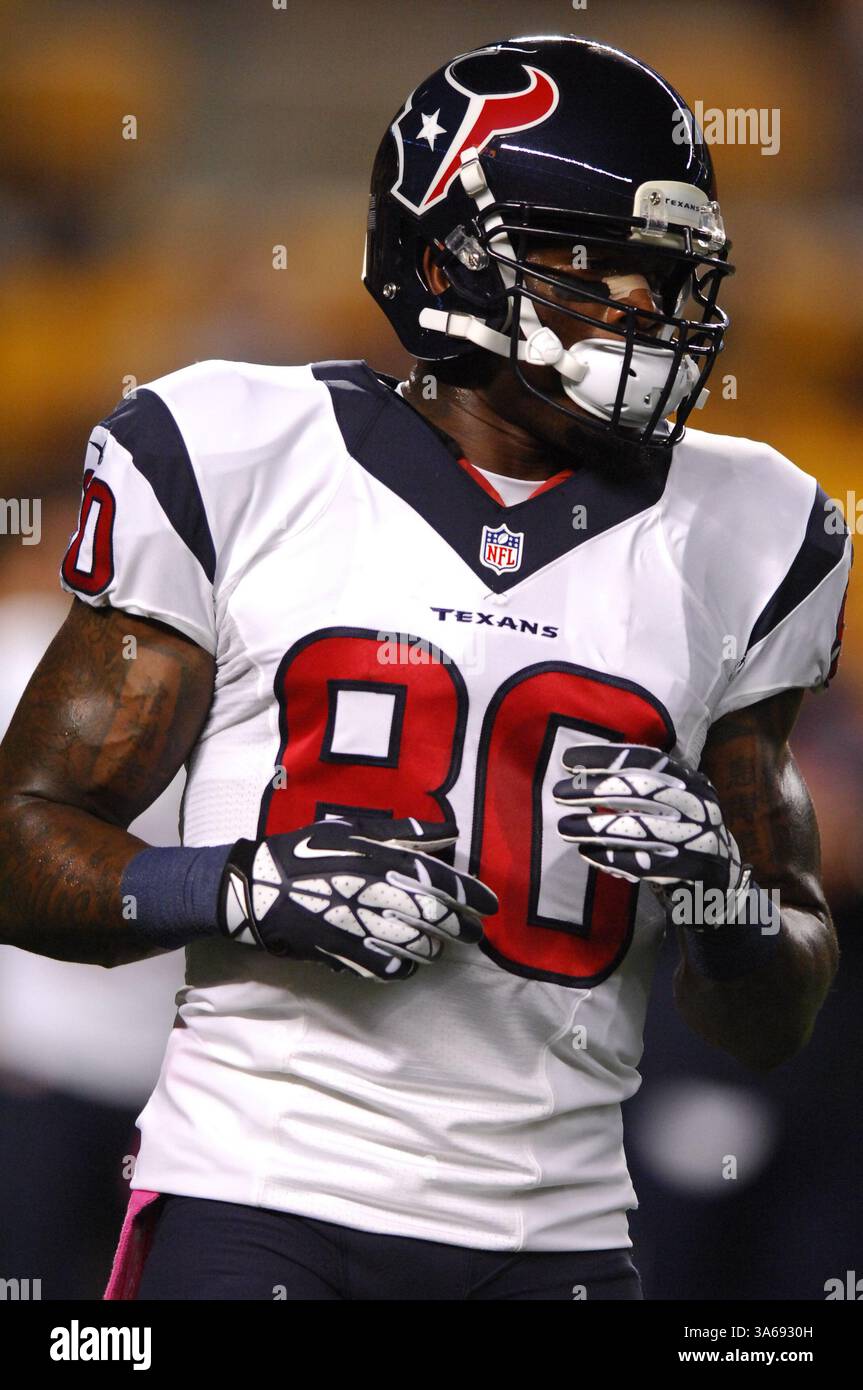 20 ottobre 2014: Andre Johnson #80 durante la partita Pittsburgh Steelers vs Houston Texans a Pittsburgh, Pennsylvania. (Immagine di credito: © Jason Pohuski/Cal Sport Media/ZUMAPRESS.com) Foto Stock