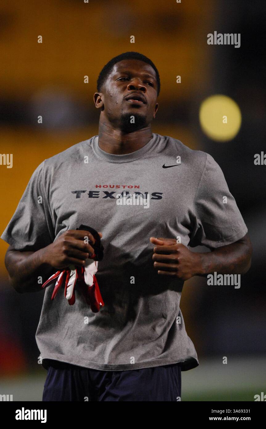 20 ottobre 2014: Andre Johnson #80 durante la partita Pittsburgh Steelers vs Houston Texans a Pittsburgh, Pennsylvania. (Immagine di credito: © Jason Pohuski/Cal Sport Media/ZUMAPRESS.com) Foto Stock