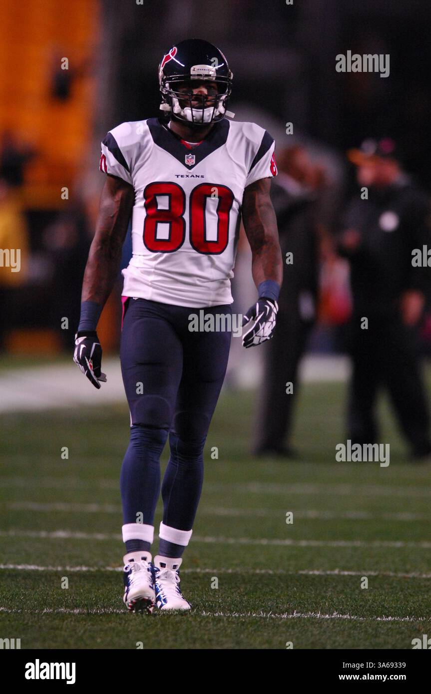 20 ottobre 2014: Andre Johnson #80 durante la partita Pittsburgh Steelers vs Houston Texans a Pittsburgh, Pennsylvania. (Immagine di credito: © Jason Pohuski/Cal Sport Media/ZUMAPRESS.com) Foto Stock