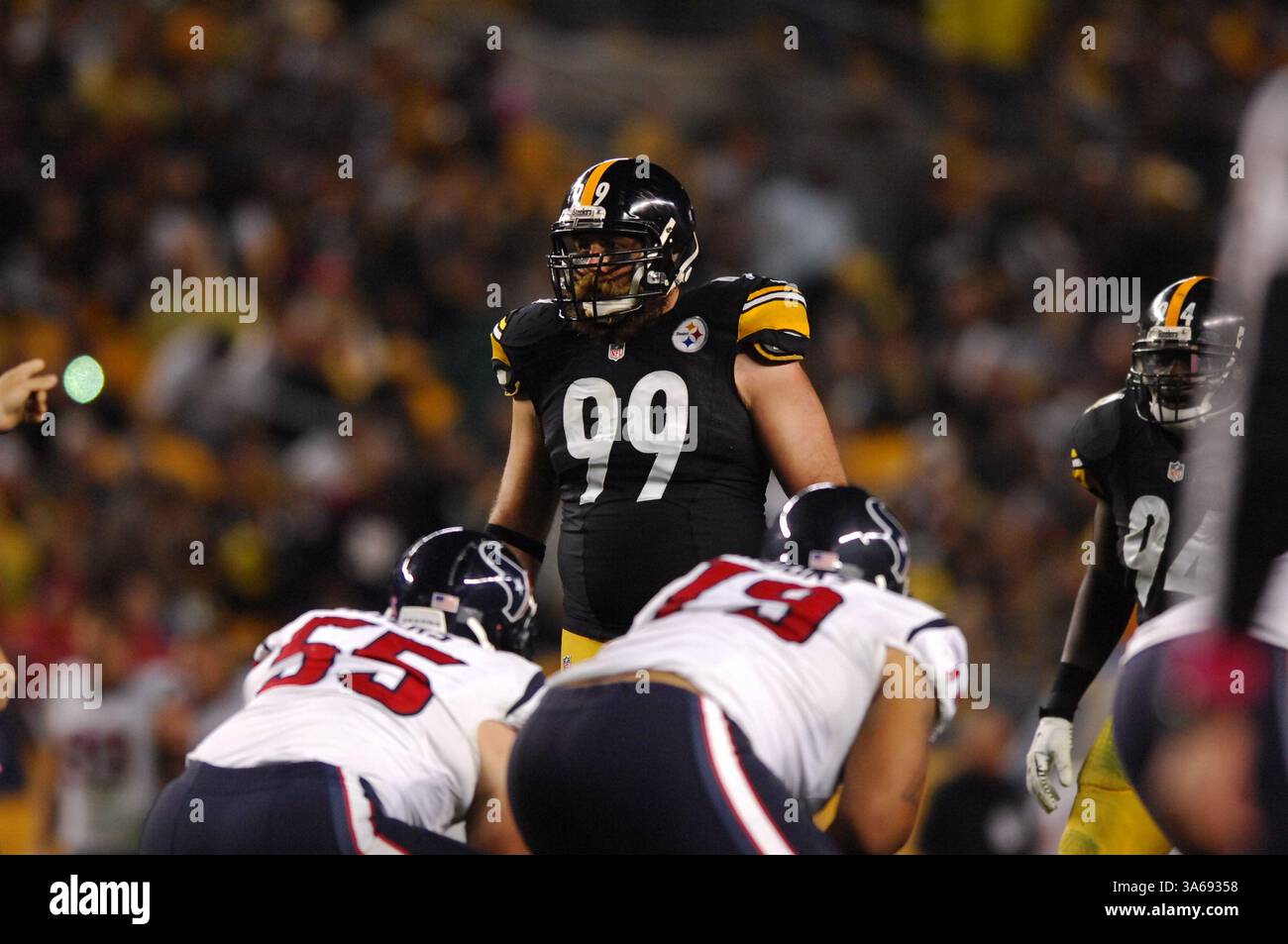 20 ottobre 2014: Brett Keisel n. 99 durante la partita Pittsburgh Steelers vs Houston Texans a Pittsburgh, Pennsylvania. (Immagine di credito: © Jason Pohuski/Cal Sport Media/ZUMAPRESS.com) Foto Stock