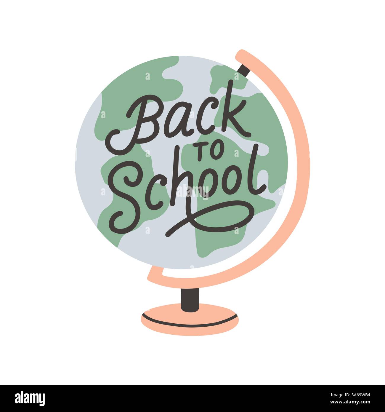 Etichetta di ritorno a scuola. Scheda poster per lo sfondo scolastico. Etichetta di vendita. Illustrazione vettoriale piatta. Badge disegnato a mano. Emblema tipografico Illustrazione Vettoriale